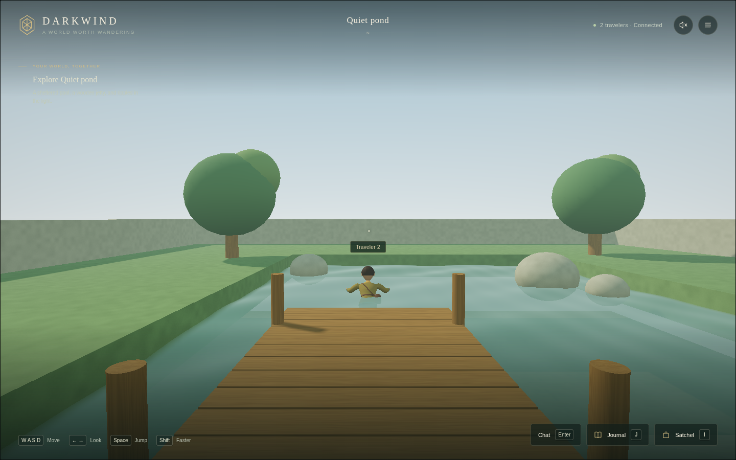 Two travelers at the pond